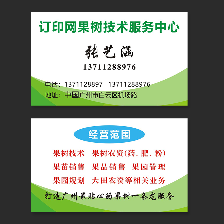 农业果园果树名片
